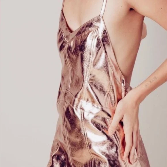 For Love And Lemons | Dresses | For Love And Lemons Luna Metallic Dress In  Gold | Poshmark